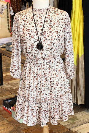 Cream Floral Dress